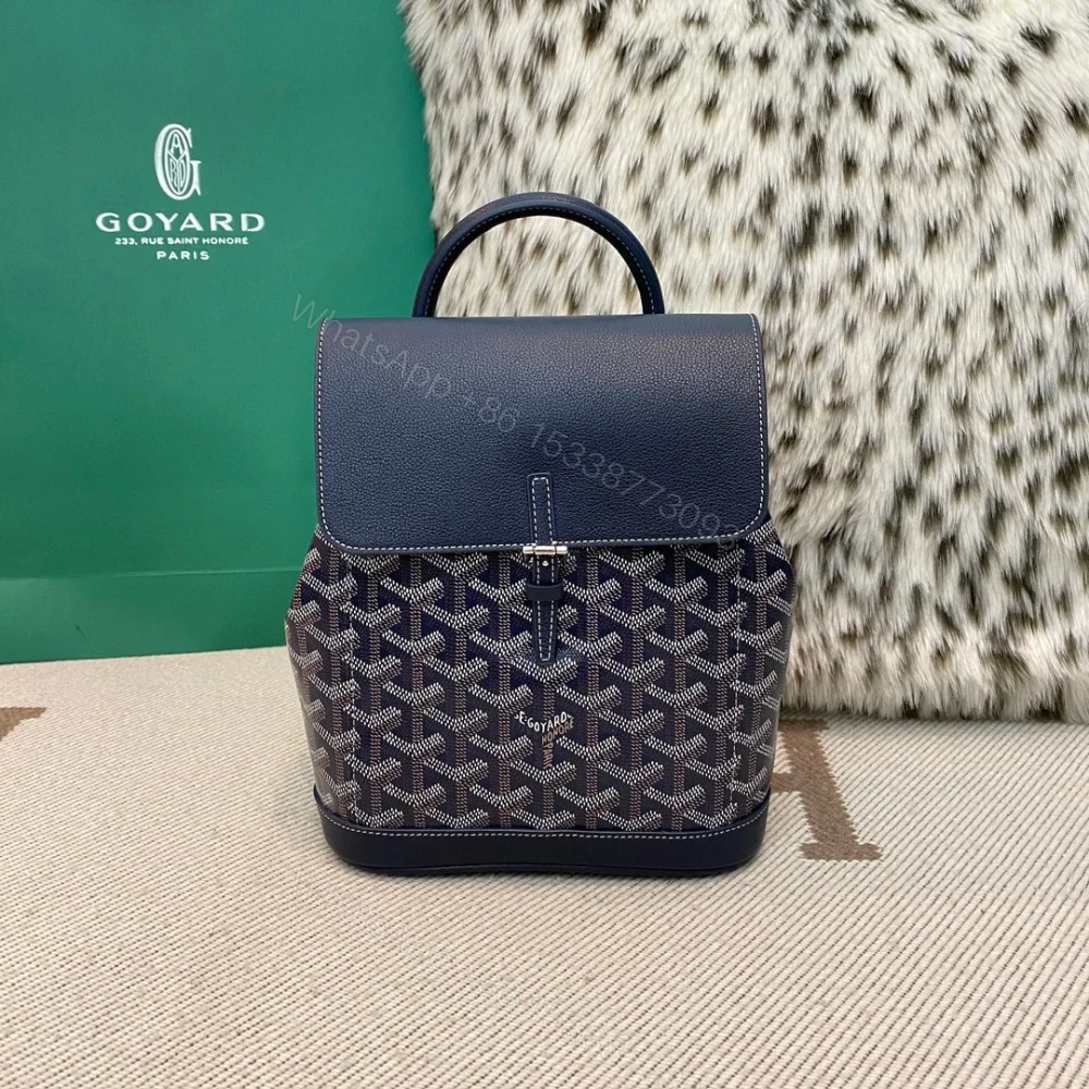 高仿Goyard*ALPIN3經典老花滿印雙肩包深藍免檢版 — view 1