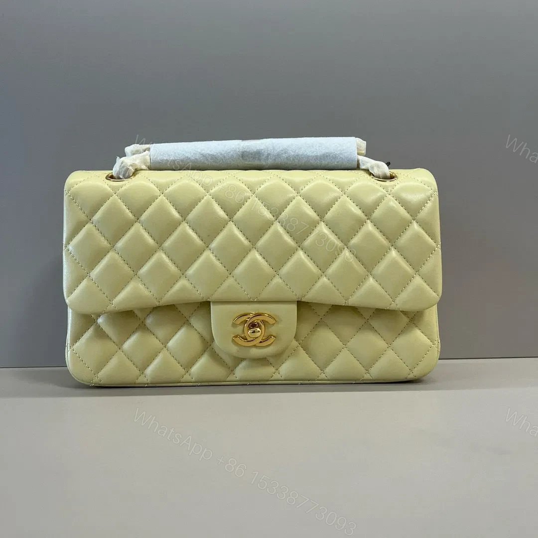 CHANEL 25C FLAP BAG 25 IN YELLOW QUILTED LAMBSKIN GOLD HARDWARE — view 1