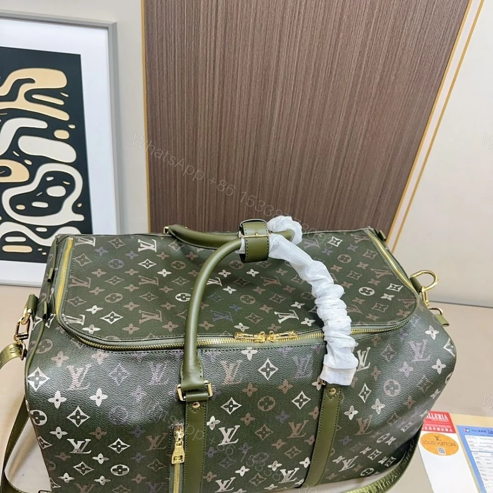 View 7 of Louis Vuitton Keepall Backpack 50Cm Khaki Green M26964