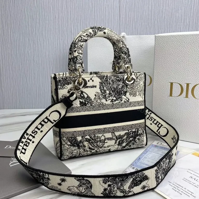 View 6 of Statement Dior Tapestry Tote: Bold Everyday Luxe Bag