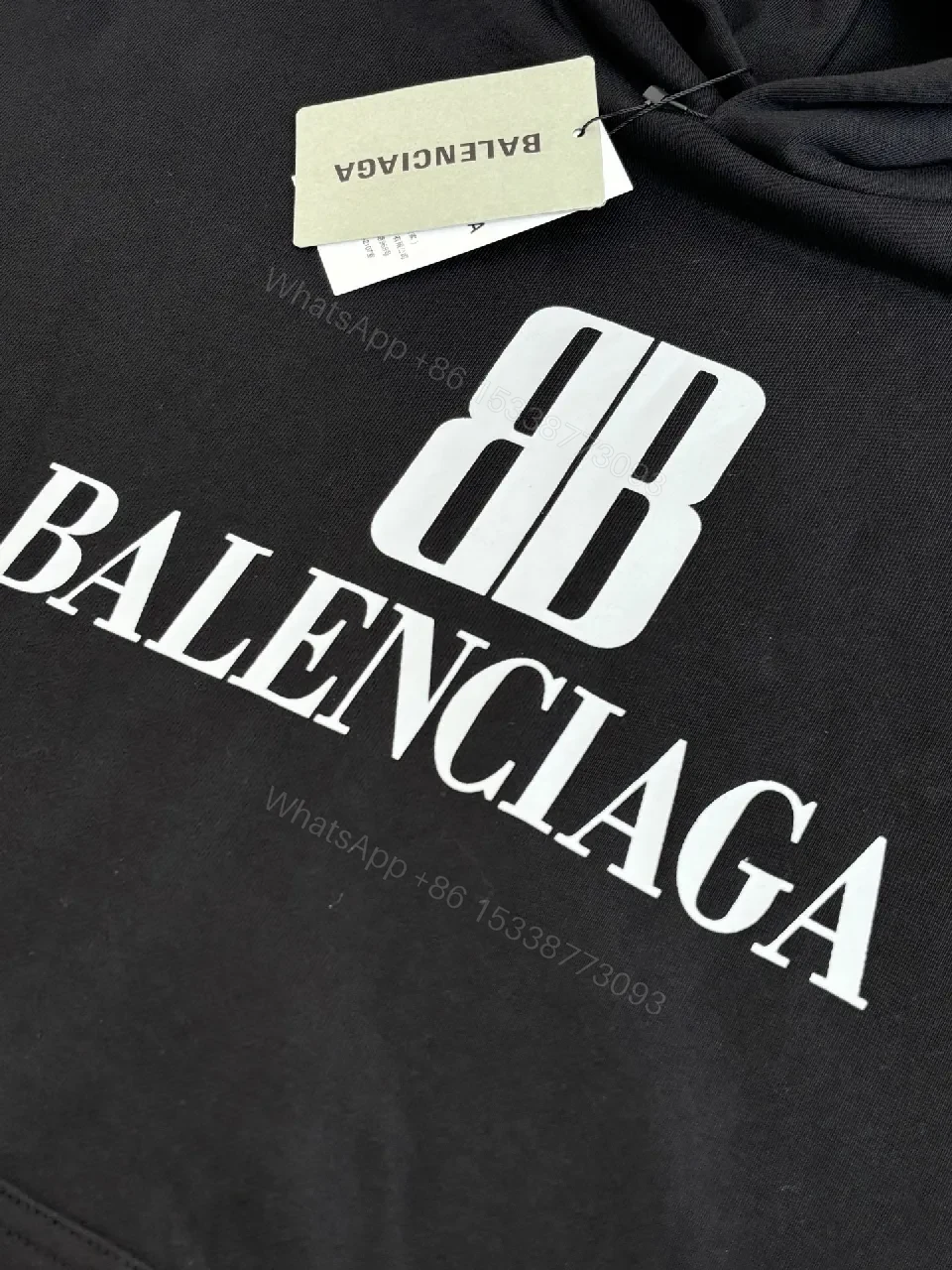View 2 of Oversized Logo Hoodie: Signature Bold Typography, Black Hoodie