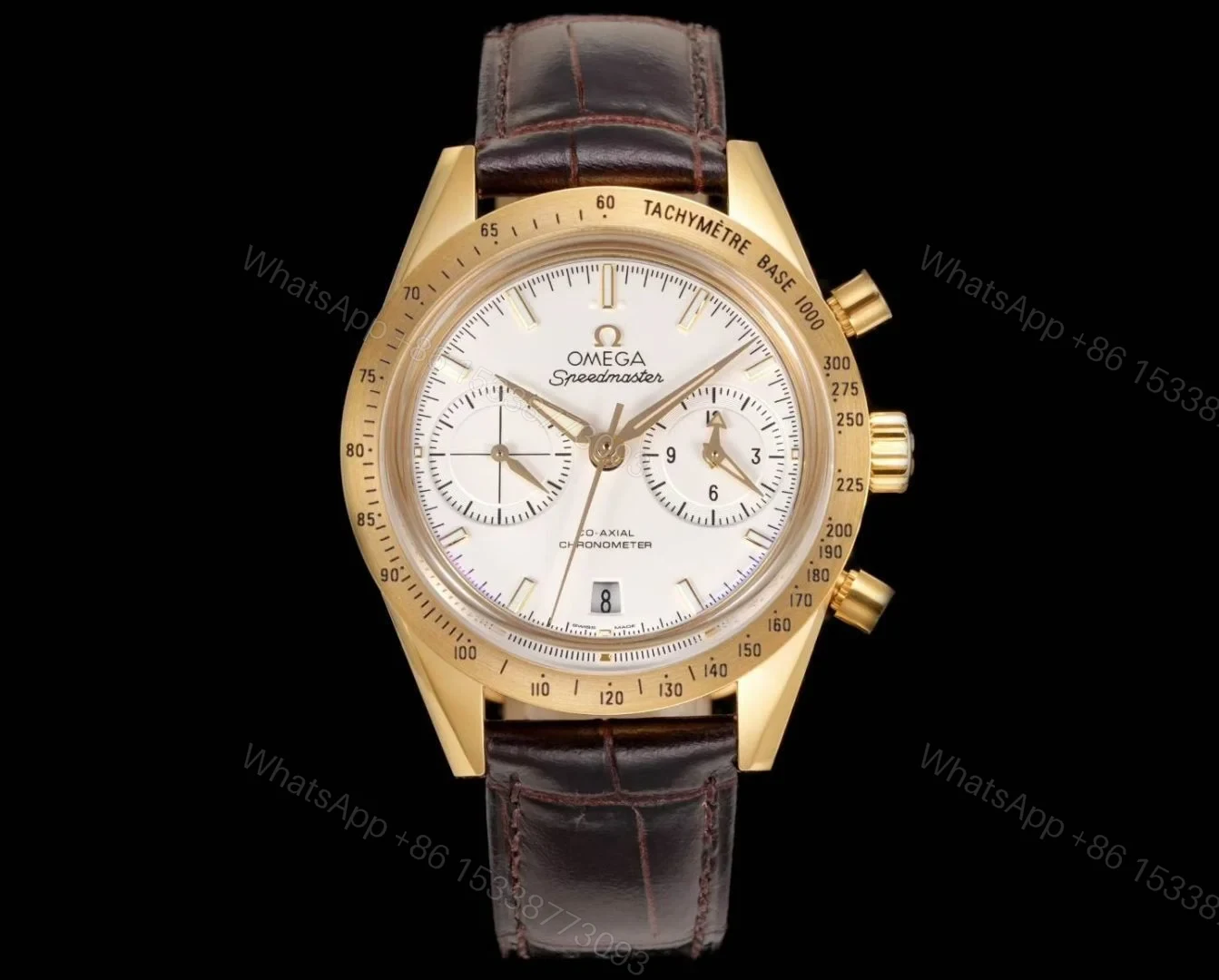 Omega Speedmaster Broad Arrow Yellow Gold Enamel 3656.20.31 — view 1