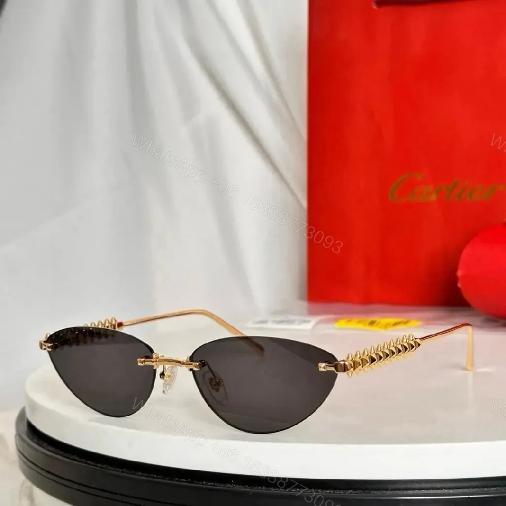View 6 of Gold Frame Sunglasses with Beaded Temples, Gradient Lenses