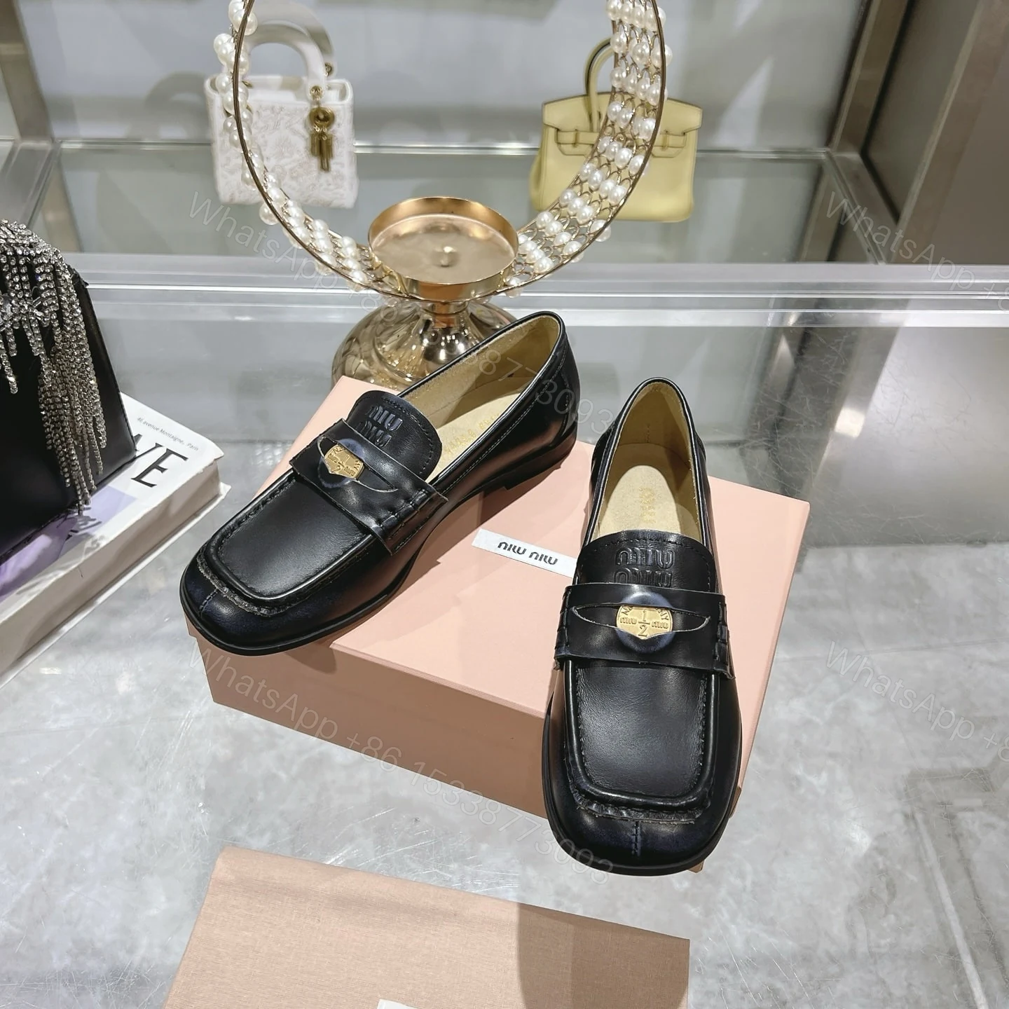 View 6 of MIUMIU LEATHER LOAFERS BLACK 5D398E 248 F0002 F 010