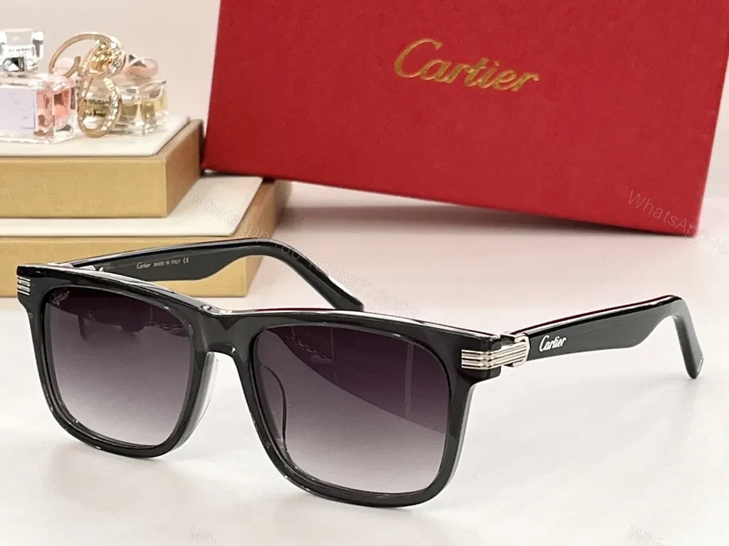 Cartier Black Sunglasses: Luxury Glasses with Gradient Lenses — view 1