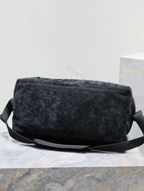 View 3 of Structured Black Duffle: Luxe Texture, Organized Utility