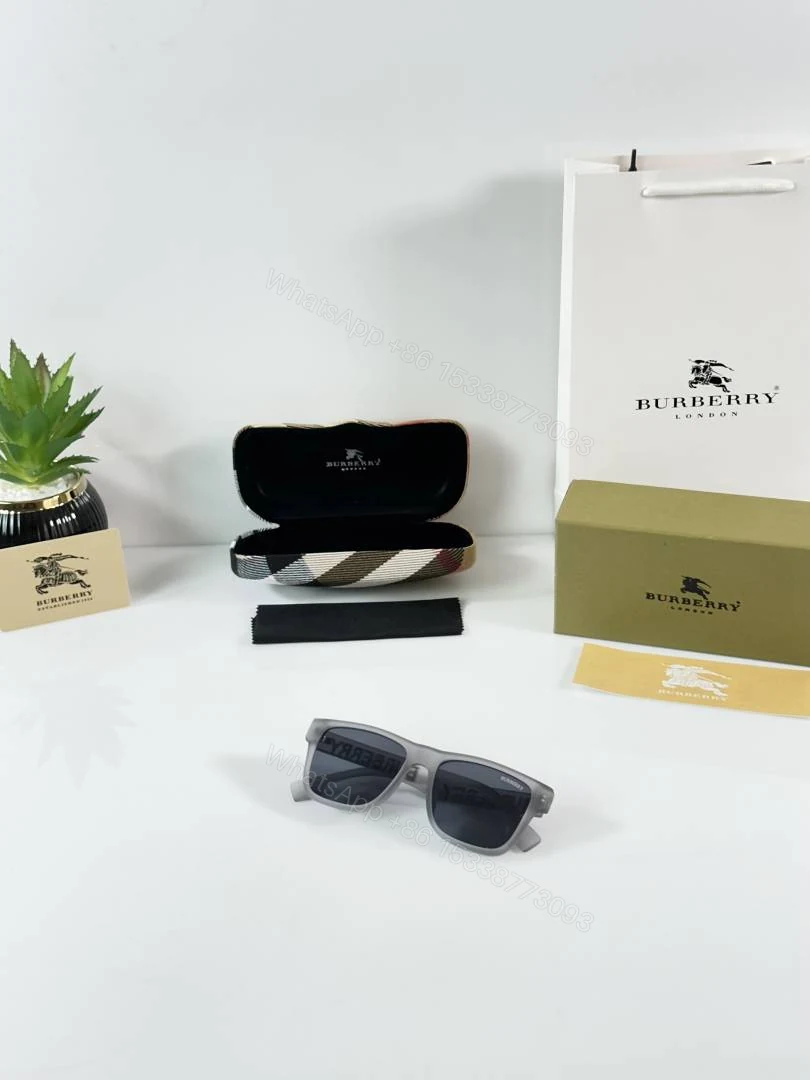 View 4 of First Copy Burberry 4458 Grey Black Luxury Designer Sunglasses