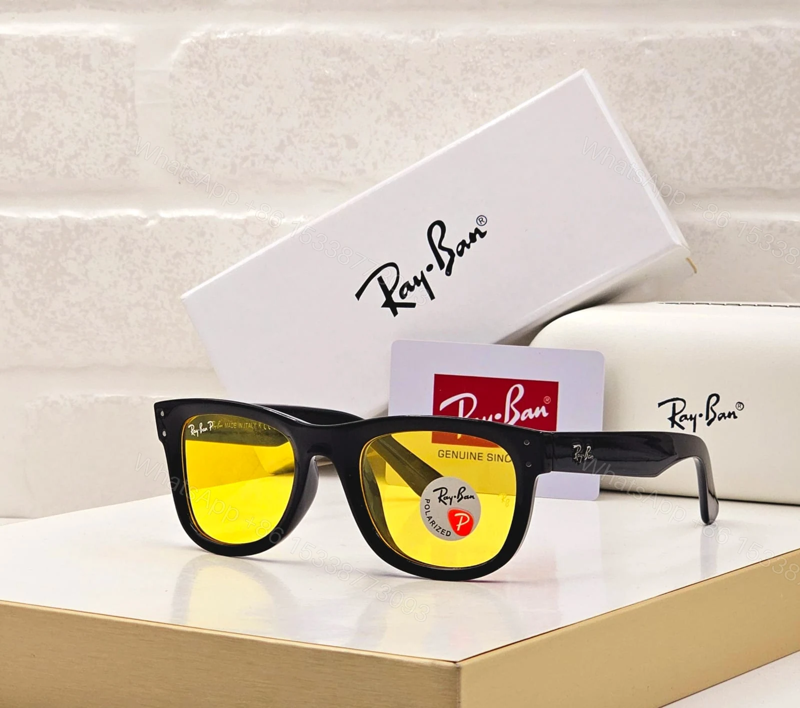 View 3 of Ray-Ban Wayfarer Blue-Pink Acetate Sunglasses