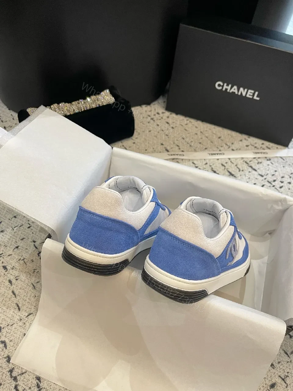 View 9 of Blue Suede & Textile Luxe Sneaker: Modern, Cushioned Comfort