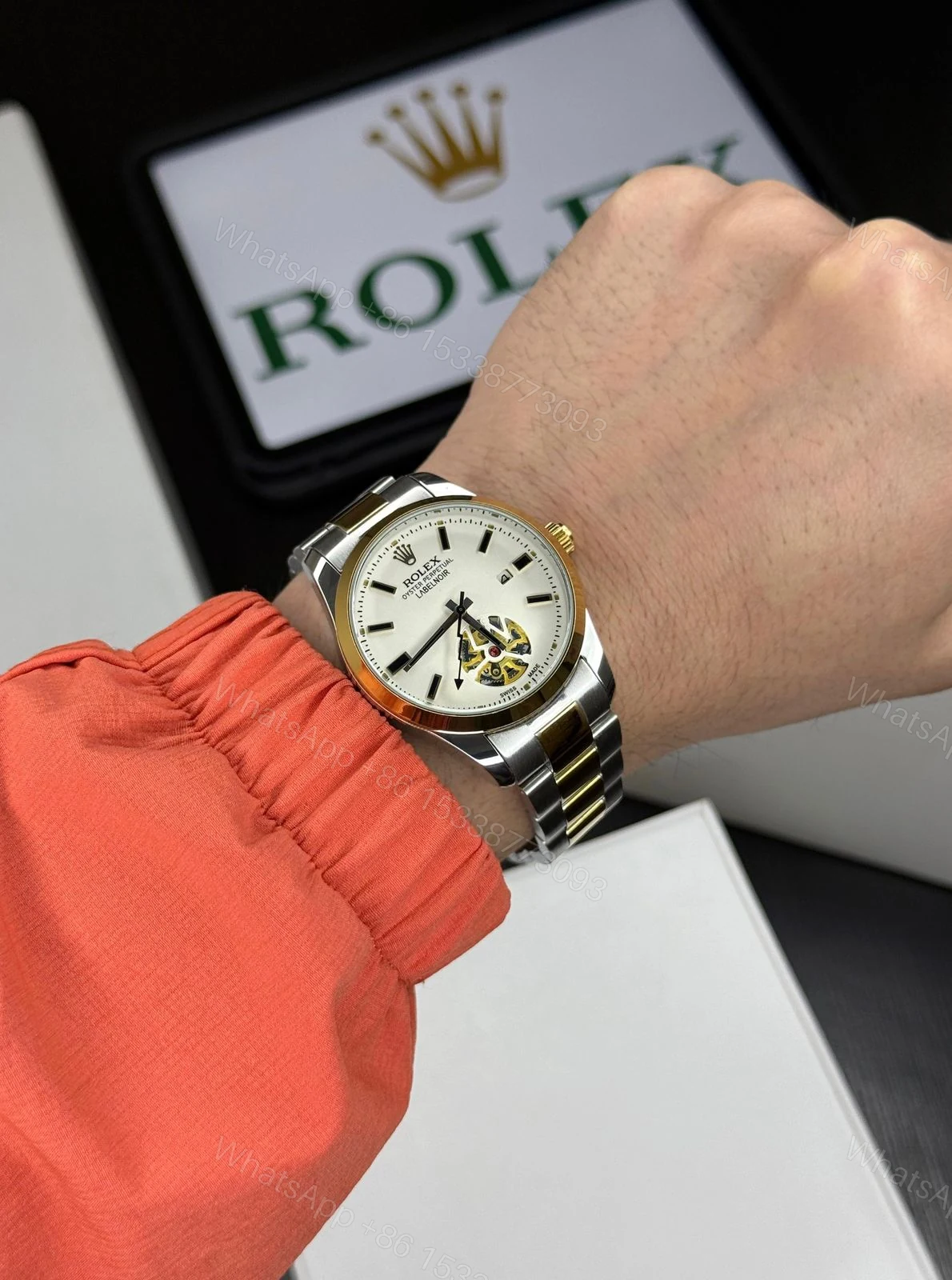 View 2 of First Copy Rolex Men’s Open Back Watch