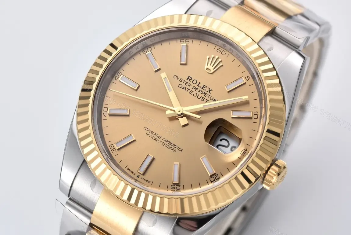 View 2 of Rolex Datejust 41 Rolesor Yellow Fluted Oyster Champagne Dial 126333-0009