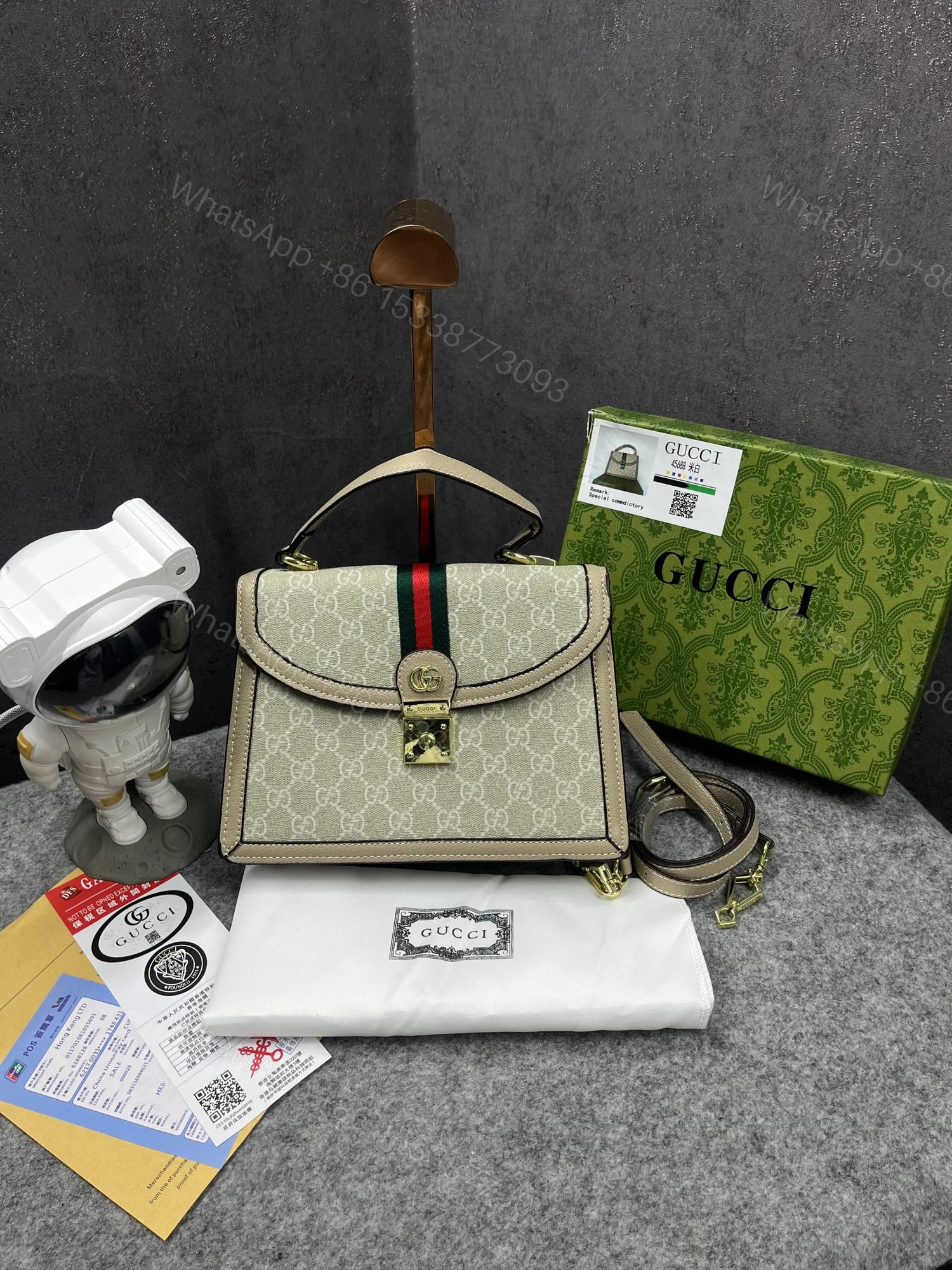 View 2 of First Copy Gucci Ophidia Top Handle Shoulder Bag