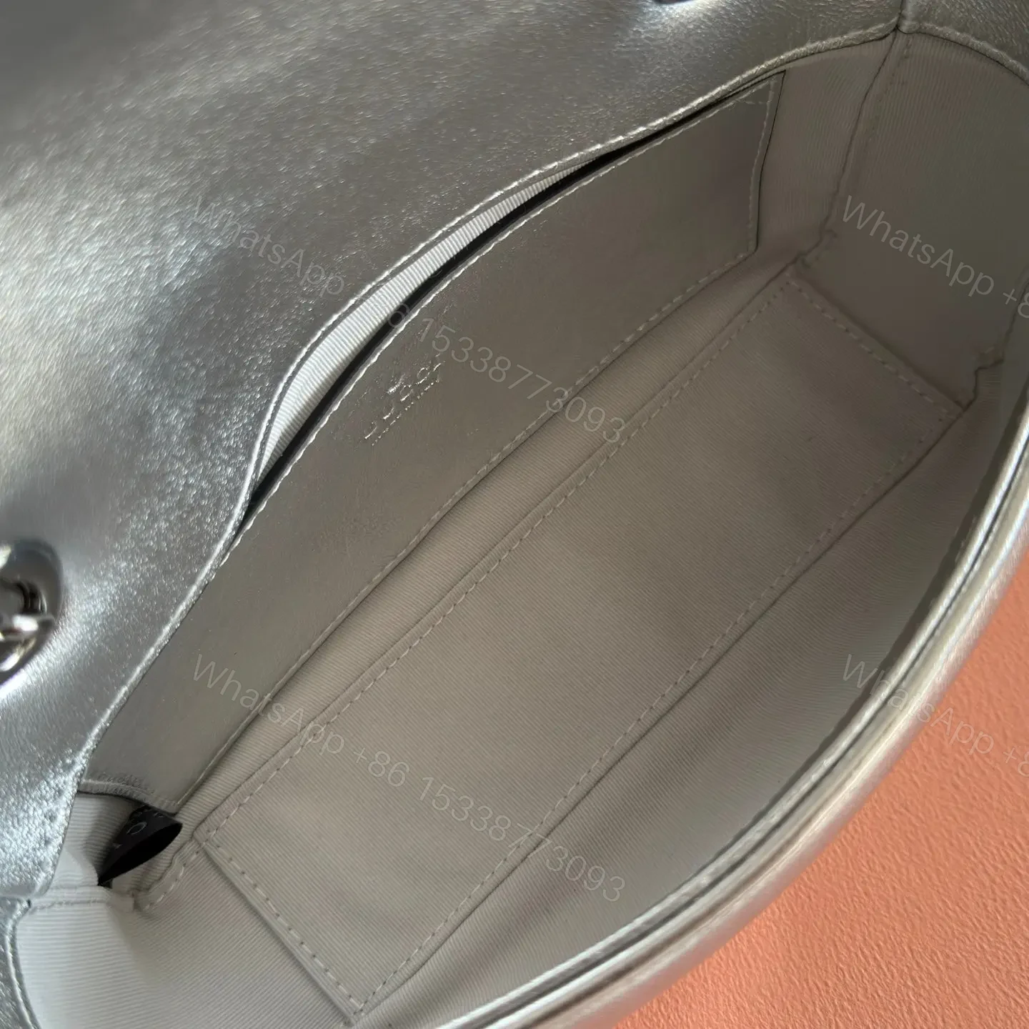 View 7 of GUCCI GG MARMONT BAG 22 IN SILVER LAMBSKIN