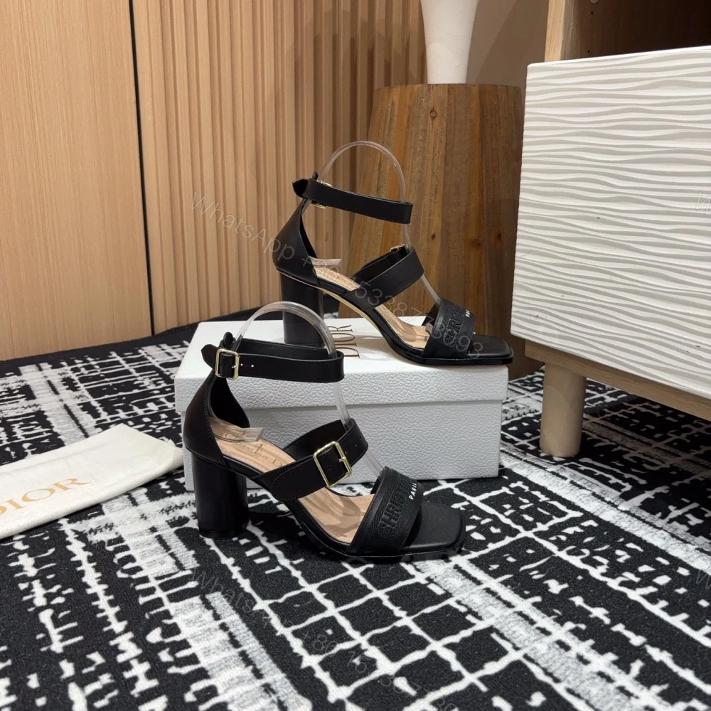 View 7 of 高仿Dior*Dway3系列KDO191高跟刺繡涼鞋黑色免檢版