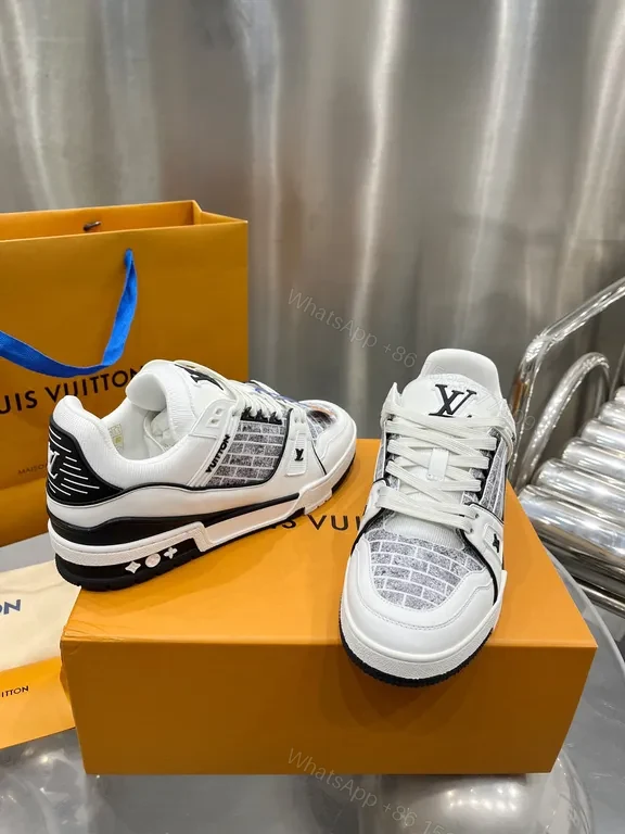 View 9 of Louis Vuitton Trainer Sneakers: White Leather Mesh Luxury Comfort
