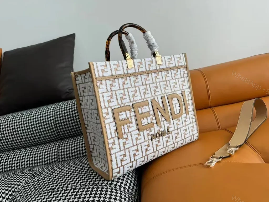 View 6 of Iconic Beige Monogram Tote - Designer-Inspired Everyday Luxury Bag