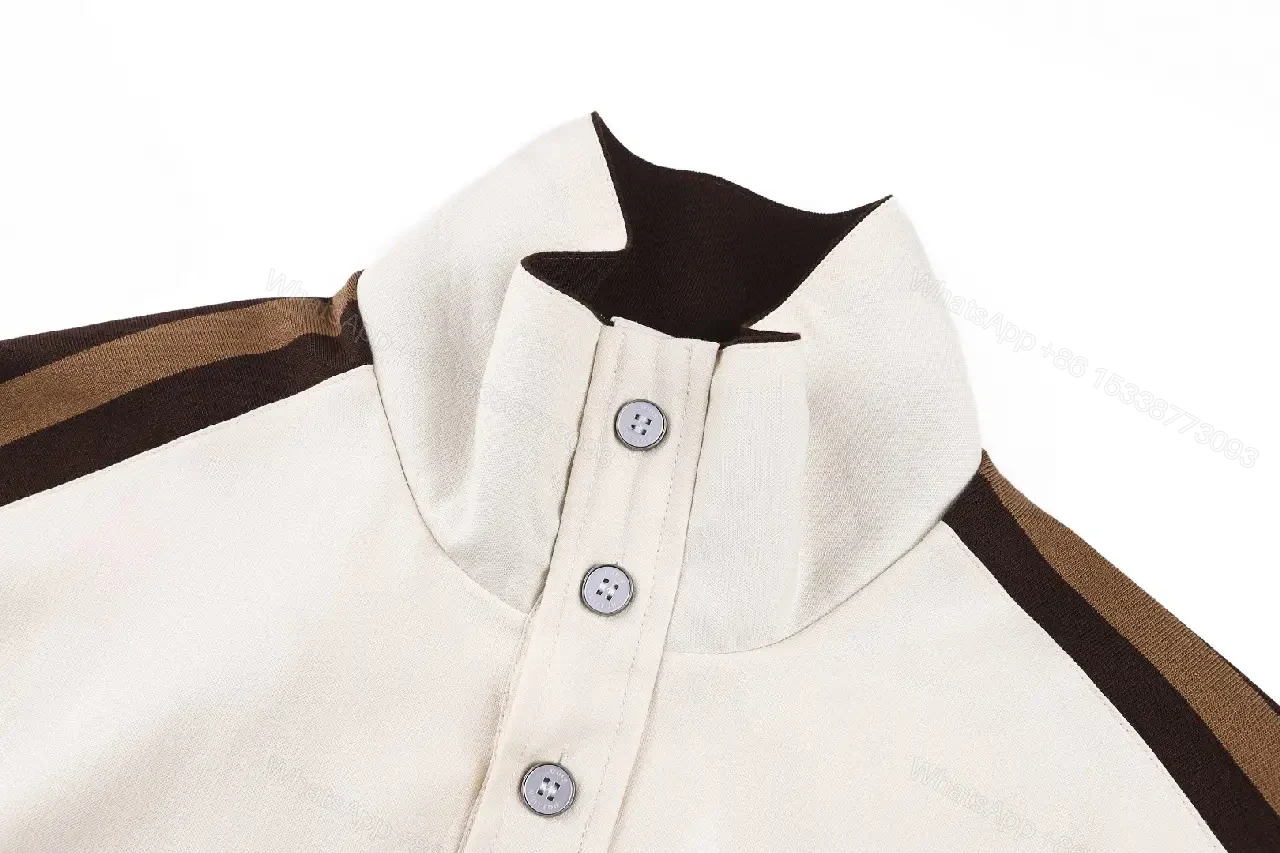 View 9 of Beige Cotton Shirt Jacket with Black Stripes, Louis Vuitton, Short Sleeve, Front Pocket, Classic Style
