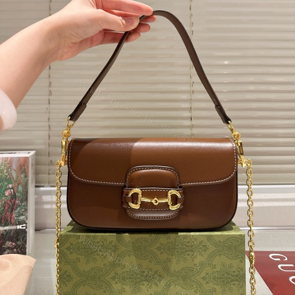 View 3 of Gucci Horsebit 1955 Small Shoulder Bag Brown 24Cm