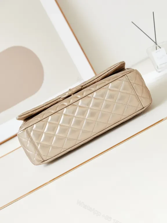 View 2 of Compact Quilted Satchel: Champagne, Chanel-Inspired, All-Day Versatility