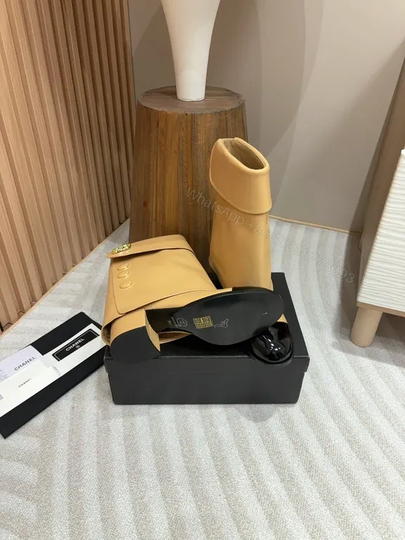 View 9 of Two-Tone Camel & Black Ankle Boots â€“ Modern Luxe Comfort
