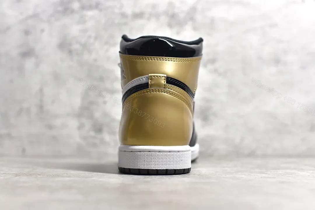 View 7 of Air Jordan 1 High Nrg Patent Gold Toe Reps