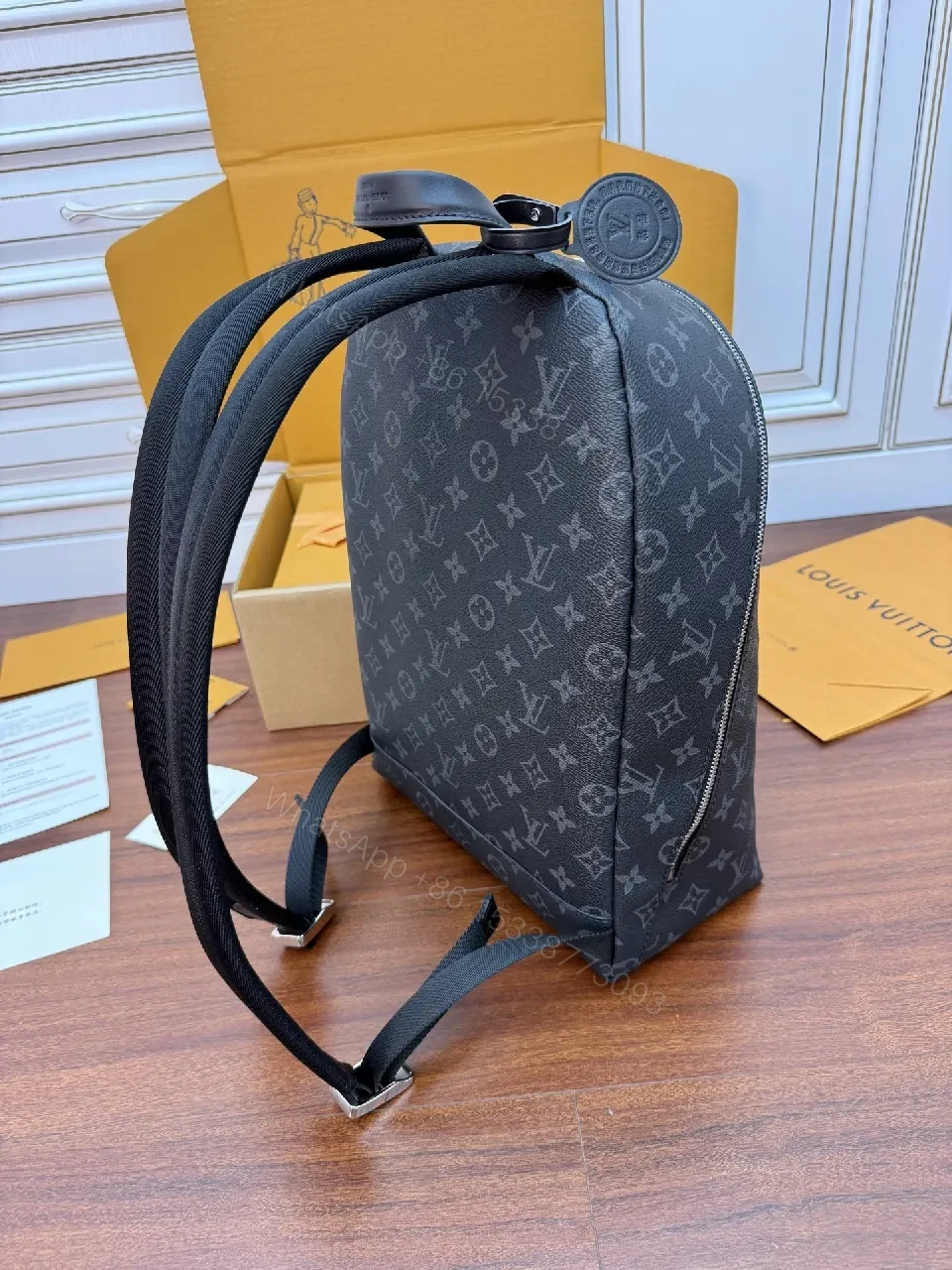 View 9 of Compact Monogram Backpack: Luxe Everyday Carry, Modern Silhouette