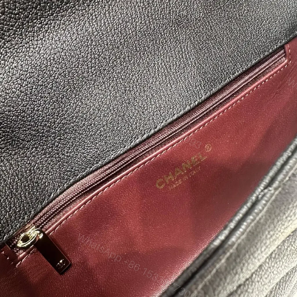 View 6 of Chic Quilted Leather Handbag: Gold Logo Compact Bag