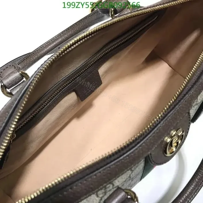 View 17 of Replica Gucci Suede Ophidia Boston Black Duffle Bag GGB092566 With Top Handle 1:1