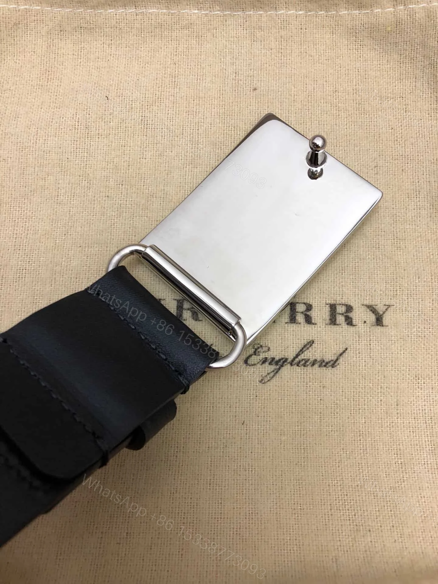 View 6 of BURBERRY PLAQUE BUCKLE VINTAGE CHECK E-CANVAS BELT – B23