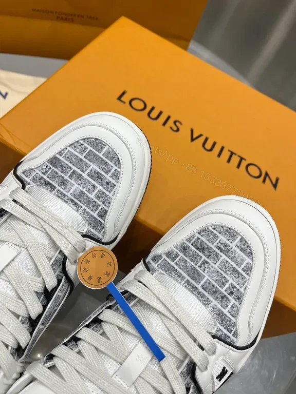 View 4 of Louis Vuitton Trainer Sneakers: White Leather Mesh Luxury Comfort