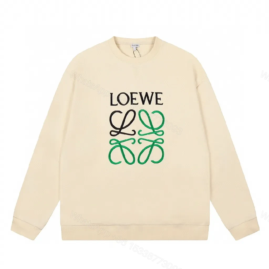 Cream Beige Knit + Signature Logo Print Crewneck Sweatshirt — view 1
