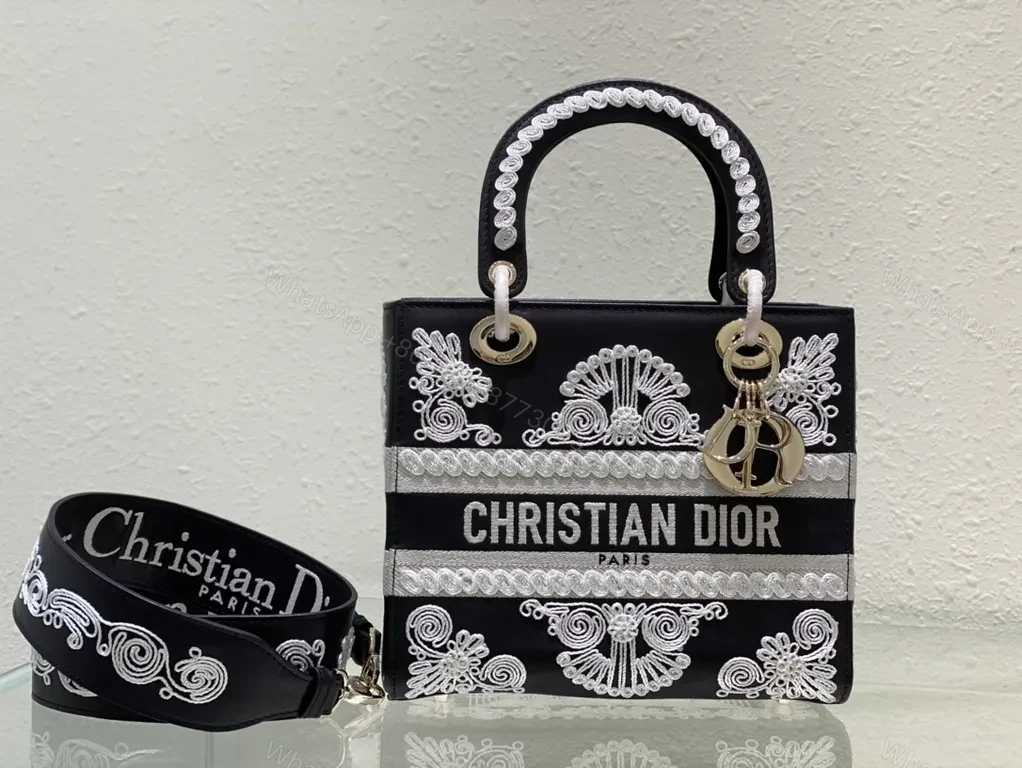 White Embroidery Satchel: Dior Couture Crossbody Bag — view 1
