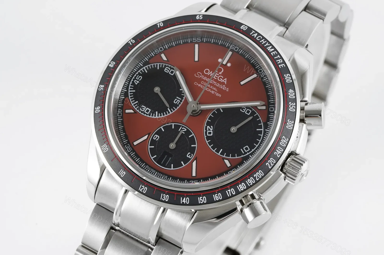View 2 of Omega Speedmaster 326.32.40.50.06.001 Multifunction Chronograph Watch Red Dial Stainless Steel Bracelet