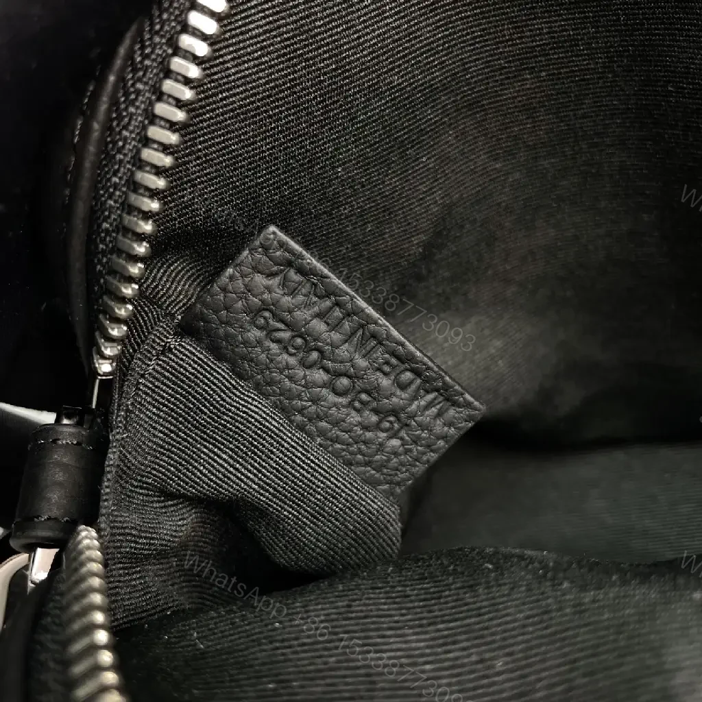 View 6 of Black Leather Crossbody: Embossed Texture, Modern Minimalist Bag