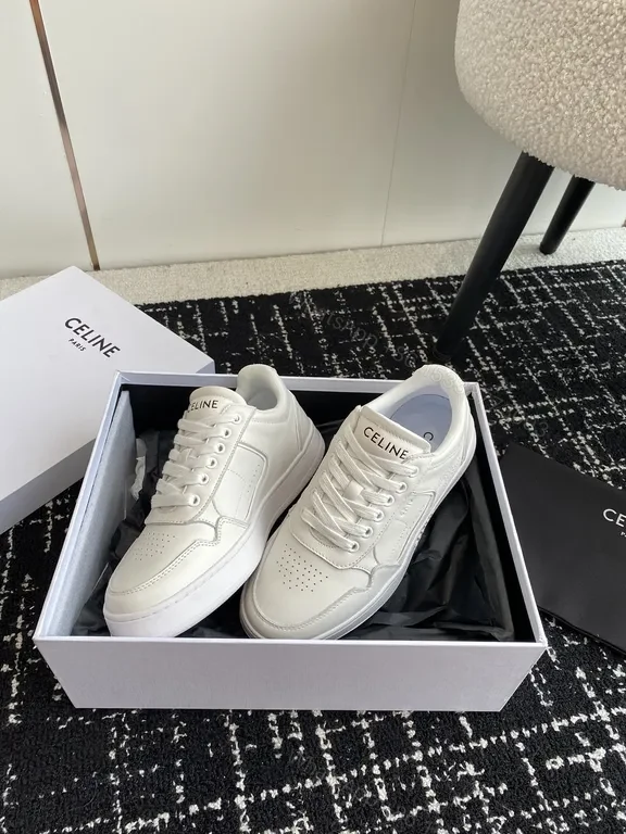 Minimalist Luxury White Leather Sneakers - CELINE-Inspired, Comfortable, Timeless — view 1