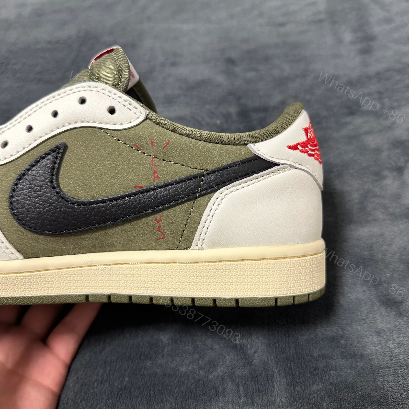 View 4 of Jordan 1 Retro Low OG SP Travis Scott Medium Olive