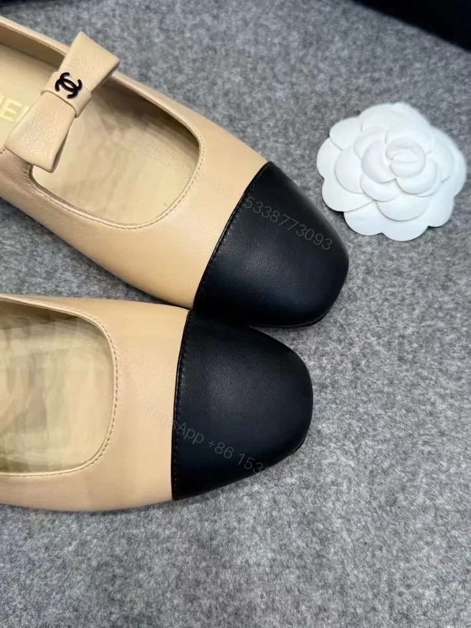 View 6 of Two-Tone Leather Loafers: Subtle Black Cap Toe, Sophisticated Neutral