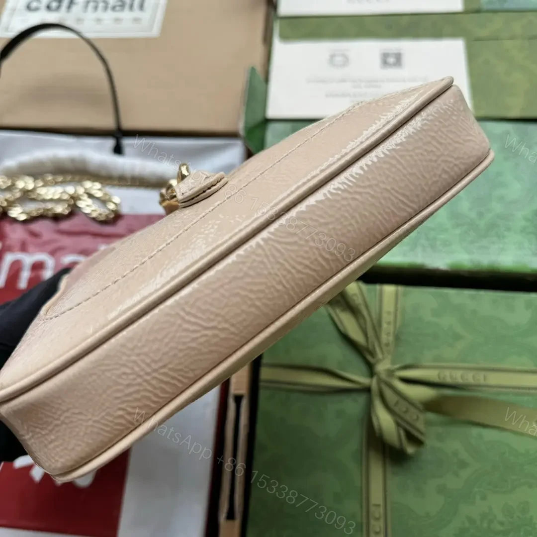 View 4 of JACKIE NOTTE MINI BAG 19 IN BEIGE CRACKED LACQUER