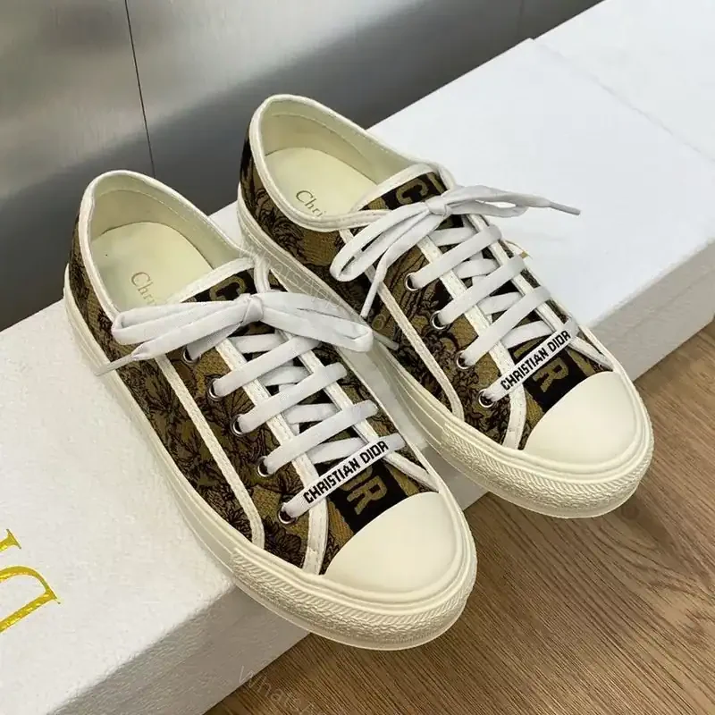 View 2 of WALK’N’DIOR SNEAKERS WOMEN TOILE DE JOUY VOYAGE EMBROIDERED BEIGE – CD185