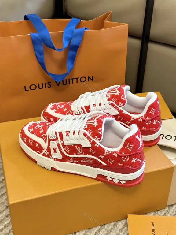 View 7 of Monogram High-Tops: Luxe Red-White City Sneaker