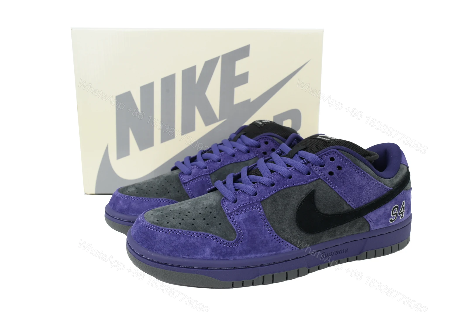 View 7 of Nike Supreme x Dunk Low SB 'Ink' HQ8487-500