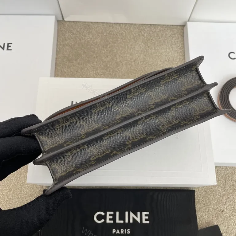 View 5 of Celine Monogram Wallet: Tan Leather, Compact, Gold Accents