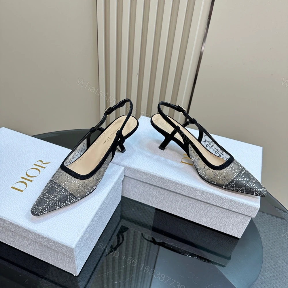 View 6 of 高仿Dior*Capture系列KCV304網鑽細高踭鞋6.5CM黑色免檢版
