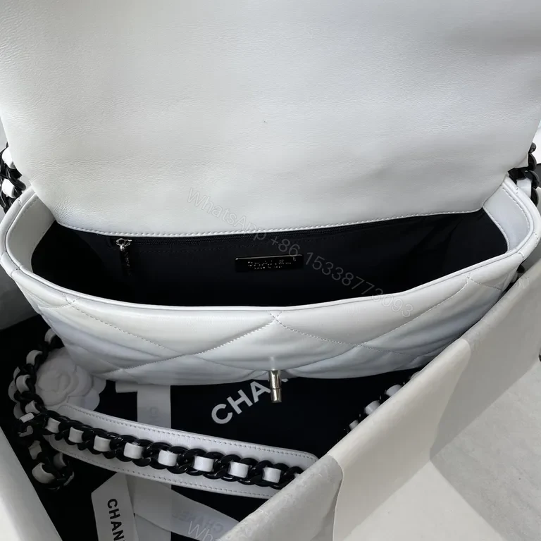 View 5 of Chic Quilted Leather Tote with Signature Chain Details