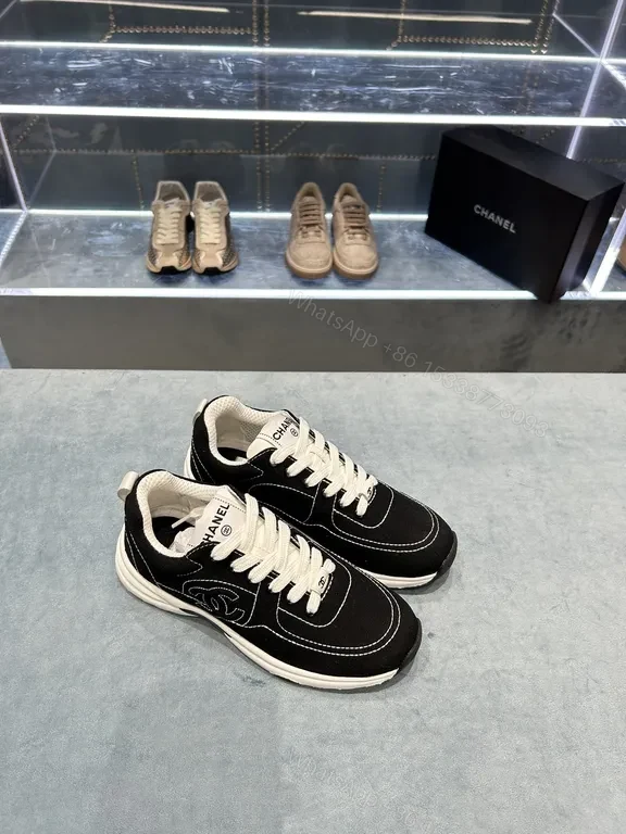 View 2 of Chanel-Inspired Black & White Sneaker: Luxury Comfort High-Tops