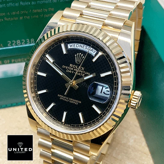 View 5 of Rolex Day-Date Gold Black 228235 EW Replica