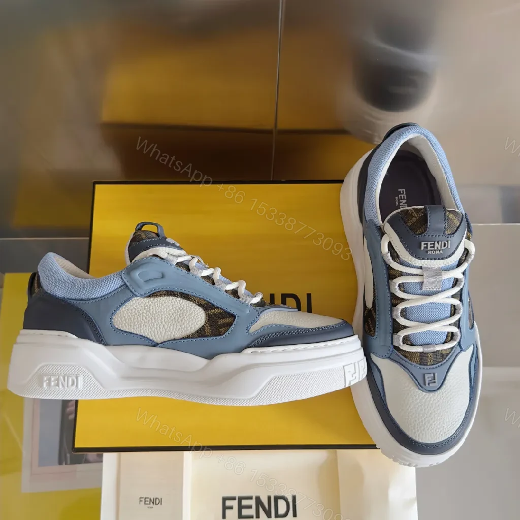 View 4 of Textured Denim-Blend Leather Street Sneakers, All-Day Comfort