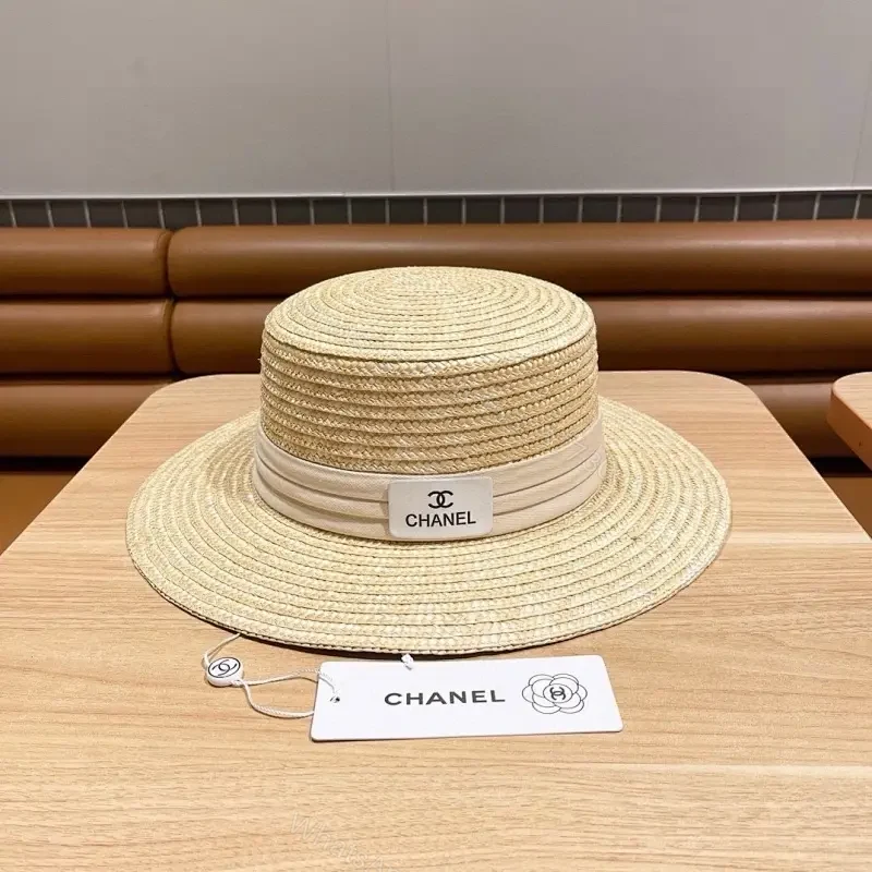 Sun-Kissed Stripes Straw Hat: Premium, CHANEL-Inspired Flair — view 1