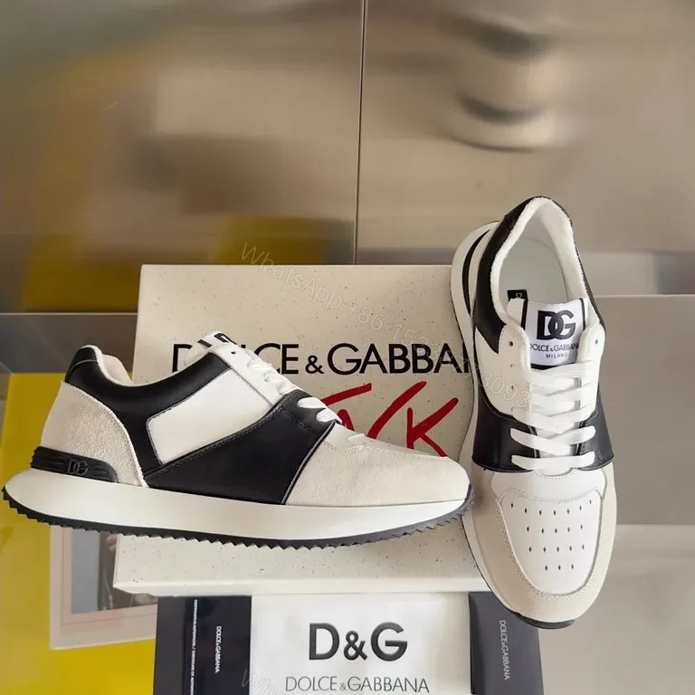 View 6 of Texture-Contrast High-Top Sneakers: Luxury Casual Streetwear (D&G)