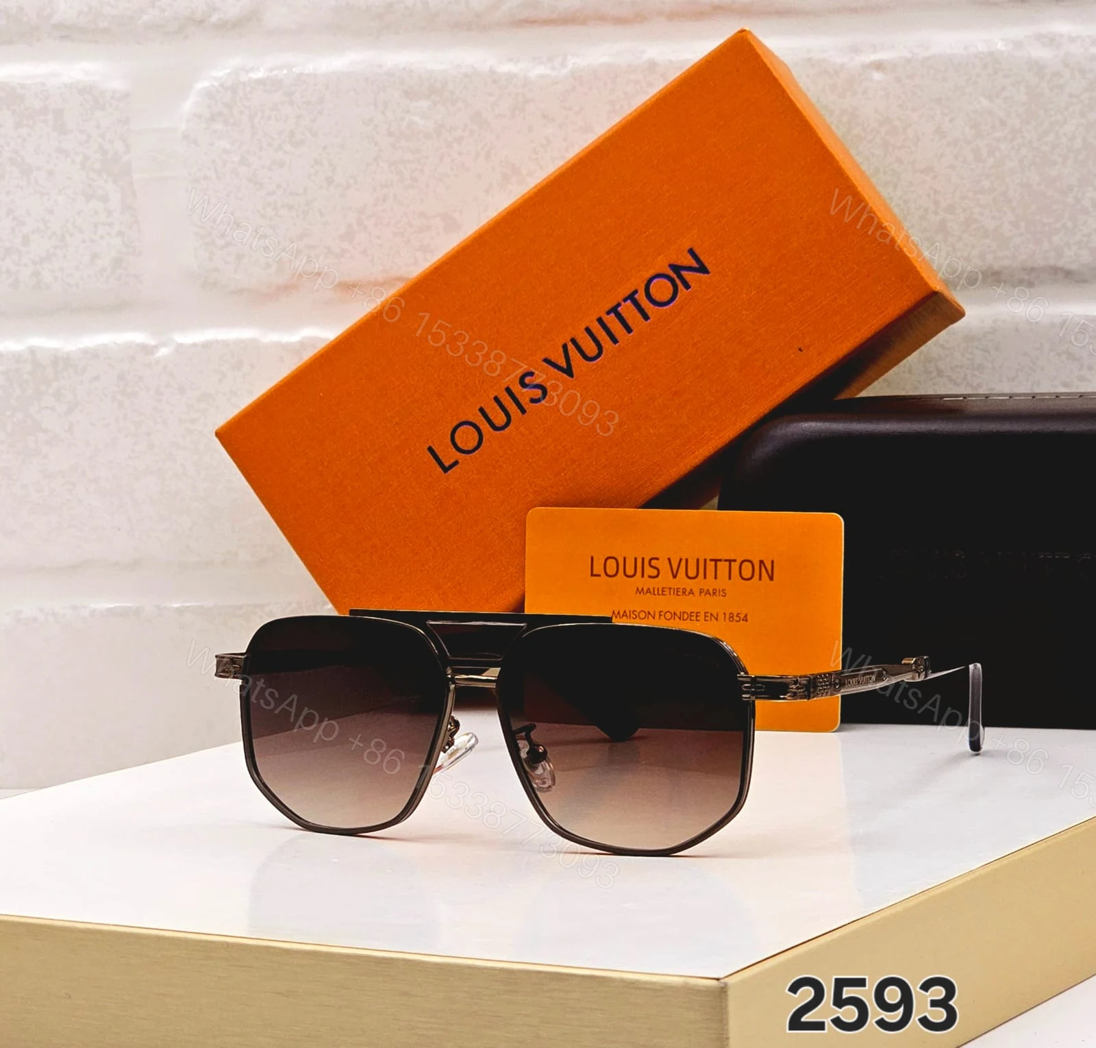 View 2 of Louis Vuitton 2593 Square Aviator Black-Grey